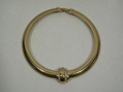 AVON 1886-1986 Gold Tone Omega Rhinestone Choker Necklace 100th Anniversary VTG