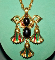 JOMAZ signed enamel dangle necklace–AS IS–READ!!