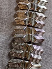 Vintage Coro Mid Century Modern Silver Tone Link Bracelet.
