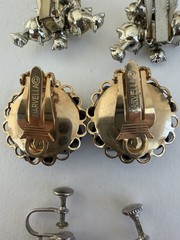 Collection Of Three Pairs Of Vintage Rhinestones & Beaded Earrings