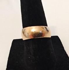 Antique 14K Yellow Gold 7 mm Wide Band Ring – Size 6 – 4.5g Signed (1888-1920s)