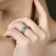 Art Deco Vintage Style Lab Created Diamond Engagement 14k White Gold Finish Ring