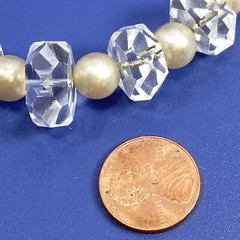 Lot of 3 Vtg Mixed Material 15″ Choker Strand Necklaces Glass Wood Plastic Stone