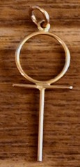 Vintage Estate Egyptian 18K Yellow Gold Ankh Figure! 1.25″ L!! In Original Box!!