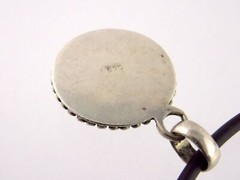 Sterling Silver 925 Labradorite Pendant on Black Silicone Cord Necklace 20.7g