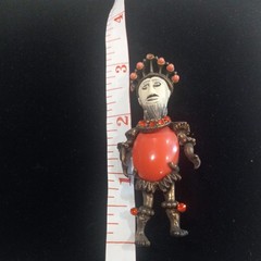 Vintage Selro Selini African King Warrior Figural Man Rhinestone Brooch Pin RARE
