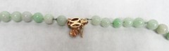 WONDERFUL JADE 9mm BEADS WITH 14K GOLD CLASP 30″ NECKLACE