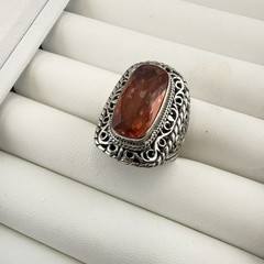 Sarda Sterling Silver Ring Melon Quartz Pebbled Size 10 JTV Caviar Bali 925