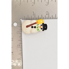 Flying Colors Vintage Snowman Pin Brooch Christmas Holiday Ceramic Signed BinAH