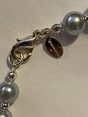 Worthington silver-tone, light grey and dark grey mirrored bead 18” necklace