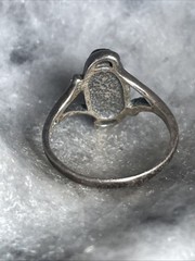 Wheeler Mfg. Vintage Sterling Silver Hematite Ring Size 6.75