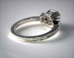 Art Deco 1.39Ct Round Lab Created Diamond 14K White Gold Finish Engagement Ring