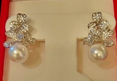 Sterling Silver 925 Earrings and Brooch Set Made in Russia