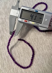 Vintage 4mm Faceted Amethyst Bead Necklace 14k Lobster Claw Clasp 18” Sparkles