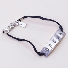 6.5”, vtg Ian Gibson J&I Sterling 925 silver bracelet, with bar engraved “dream