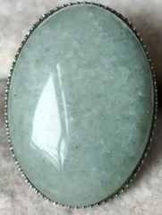 RARE Elegant Nephritis stone RING SILVER ANTIQUE size 7 adjustable Jewelry
