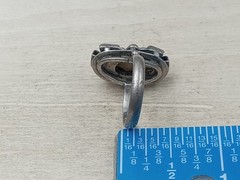 Unique Artisan Made Sterling Silver Size 6.5 Ring w. Pearl Setting – 6 grams
