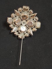 Gorgeous Vintage Aurora Borealis Rhinestone Brooch Pin Jewelry 40’s 50’s Square