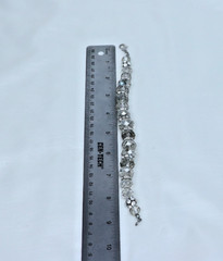 Clear Crystal Beaded Bracelet Rhinestone Spacer Silver Tone
