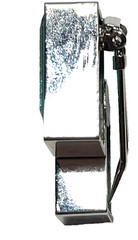 VTG DeLello Green Glass Silver Plate Clip Signed