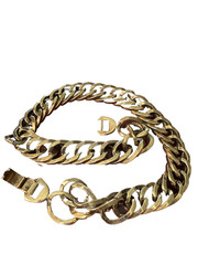 VINTAGE Sperry Chunky GOLD-TONE CURB LINK 15in NECKLACE – HEAVY Statement Runway