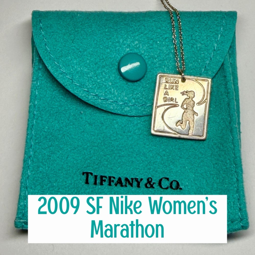 Tiffany 2009 Women Nike Marathon San Francisco Charm Pendant Silver 16”Necklace