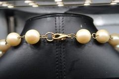 Vtg Multi Tonal Silver Gold Bead Ornate Lobster Clasp Necklace Princess Length