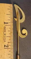 Vintage Gold Tone Initial Brooch Pin “G” 2 .5” Total Inches Excellent Condition
