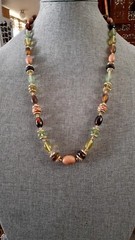 Vintage Lucite Multi color Bead necklace. 28 In