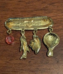 Vintage TC Signed Enamel Adventure Brooch