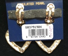 Vtg 1980s BIJOUX GIVENCHY Pearl Heart Necklace & NWT Clip-On Earrings Set