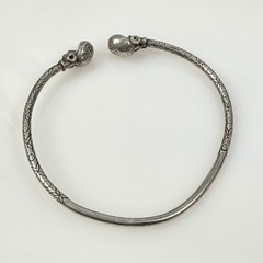 Vintage Sterling Silver African Head Cuff Bracelet Caribbean Tourist Jewelry 7.5