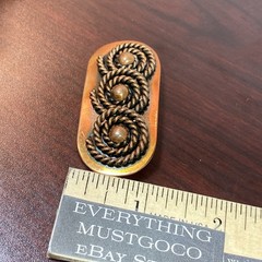 Vtg Blackened Copper Brooch Pin Triple Swirled Rope Modernist MCM DIO HOFFMANDO
