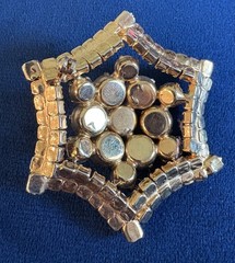 Vintage Unsigned Aurora Borealis Rhinestone Star Brooch Pendant Repair Crafts