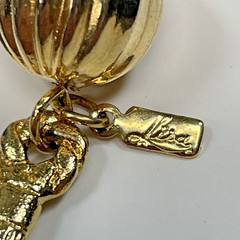 Vintage Signed Lisa Jewel Brand Gold Tone Rope Chain Lariat Tassel Necklace 70’s