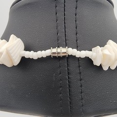 Vintage White Pink Shell Heishe Chip Choker Necklace Lot 2 Puka Clamshell Boho