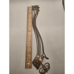 Vintage Silver Filigree Multi Strand Necklace 5 Chain Statement Piece 800 Silver