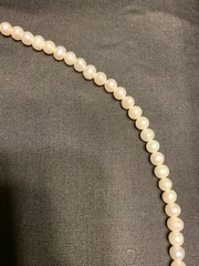 Vintage Pearl Necklace 18k Gold Clasp 19” Long 90 Hand-Strung Pearls