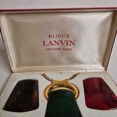 Vintage Lanvin Bijoux Lucite Interchangeable Pendant Necklace in Original Box