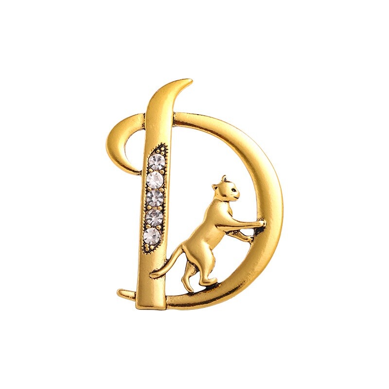 Retro Cat Brooch Moon Rhinestone Alloy Suit Accessories Brooches Jewelry Gift