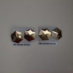 Vintage Mb Michael Brooke Pierced Earrings Set Of 2 Gold Tone 1980’s New