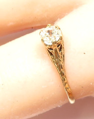 Antique Art Deco Old European Diamond Engagement 18KW Ring Sz 6.75 UK-N EGL USA