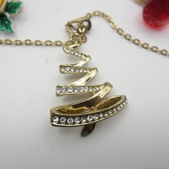 Vintage Christmas Jewelry Lot Santa Tree Angel Snowman Cardinal Poinsettia