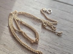 18K Solid Yellow Gold Vintage Necklace Rolo Chain 20.5″
