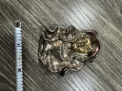 Vintage Sterling Silver LADY REPOUSSE Brooch Ans Pedant