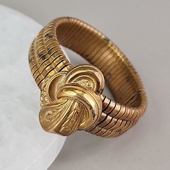 Vintage Victorian Expandable Bangle Bracelet Tubogas Germany Gold Filled 6.5″