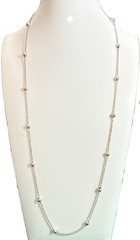 Vintage Italy 925 Ball Bead Station Chain Necklace 30”