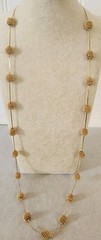 Trifari Gold Necklace Gold Wired Ball Long Chain 30″ Long Spring Ring Closure