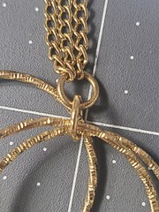 Goldtone Three Strand Necklace 16″+ With Faceted Loops Sparkly Glamorous Shiny
