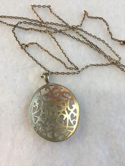 Pendant tracery with chain silver 875 Russian Soviet Gold vintage Russian USSR
